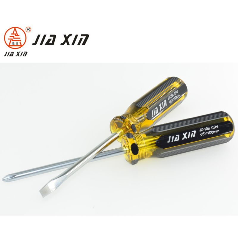 6mm*100mm-200mm High Quality Transparent Plastic Handle Cross Head Screwdriver