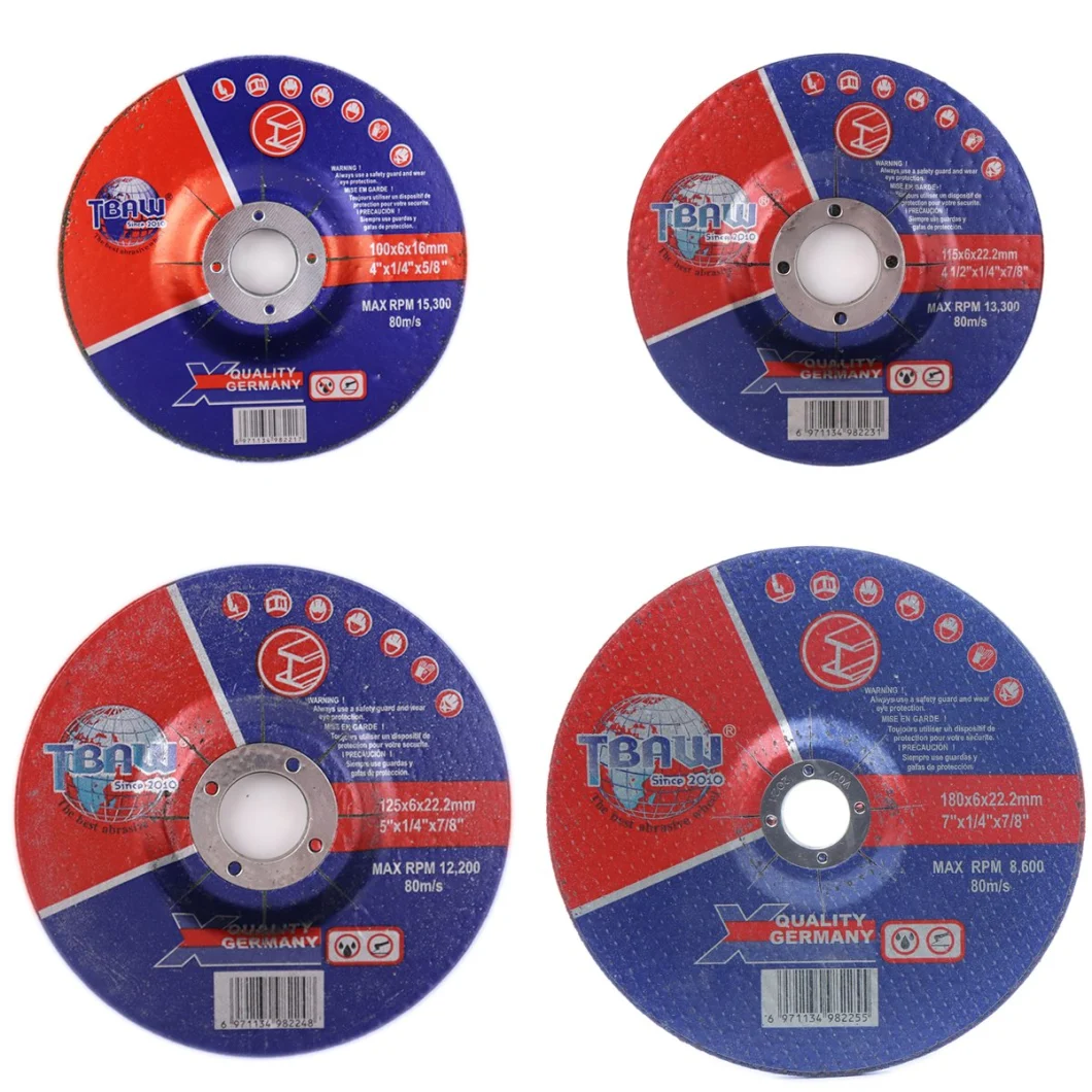 Factory Supply Free Sample 4/4.5/5/7/9inch 6 Thickness Cutting Grinding Disc for Metal