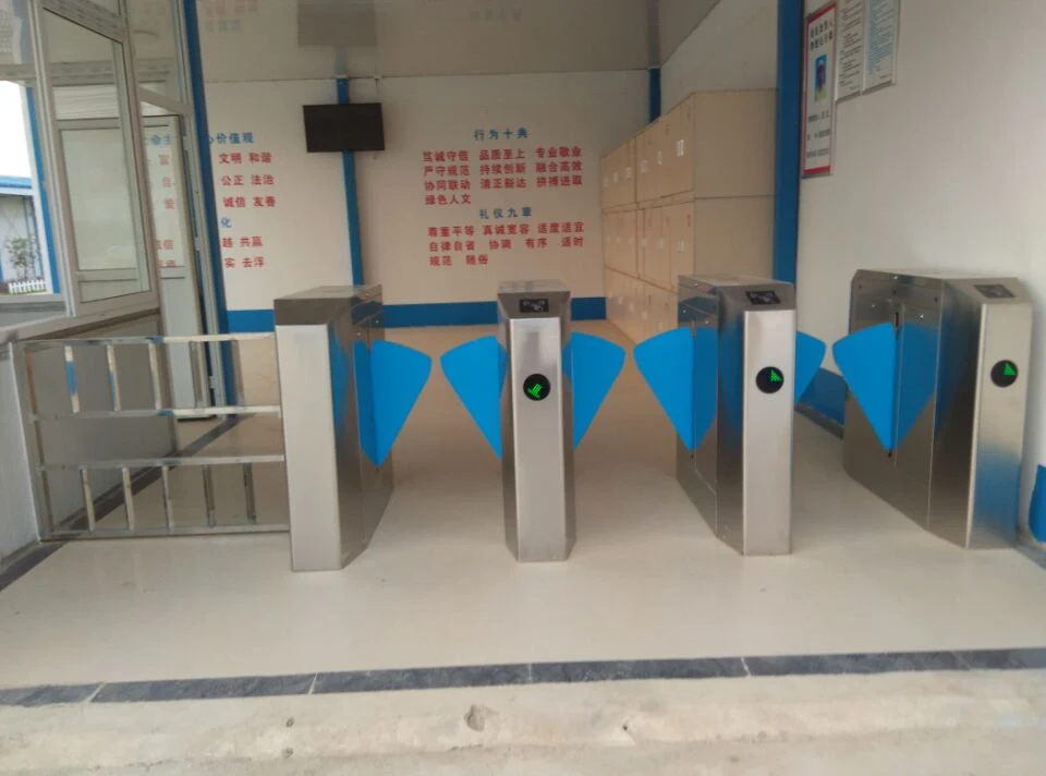 Stainless Steel Security Pedestrian Retractable Flap Barrier Gate Access Control Wing Barrier Turnstile Flap Gate