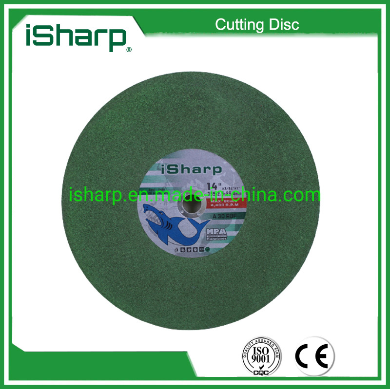 355mm Cut-off Wheel Green Single Net Cutting Disc for Metal Stainless Steel with ISO Certificate