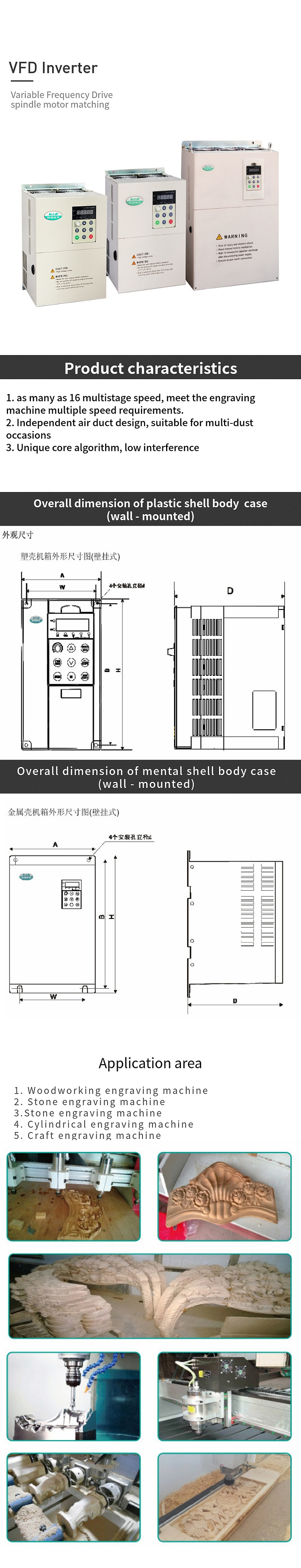 3HP VFD Frequency Inverter with 4.5kw 220V (CL300-2T4.5-DK)