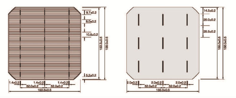 Mono 156.75*156.75mm 5bb Solar Cells