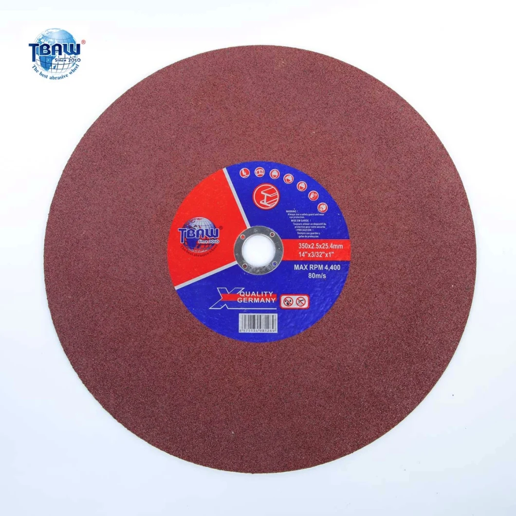 14inch 350mm 355mm Resin Bond Metal Steel Single Net Abrasive Cut-off Disc Cutting Wheel