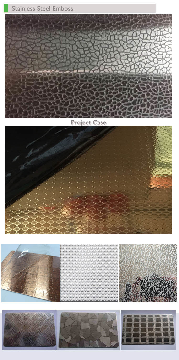 304 Embossing Stainless Steel Sheet Free Samples