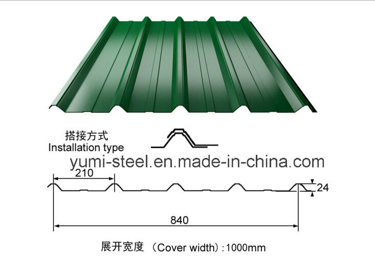 Colorful Corrugated Steel Metal Roofing Sheets for Steel Building Cladding