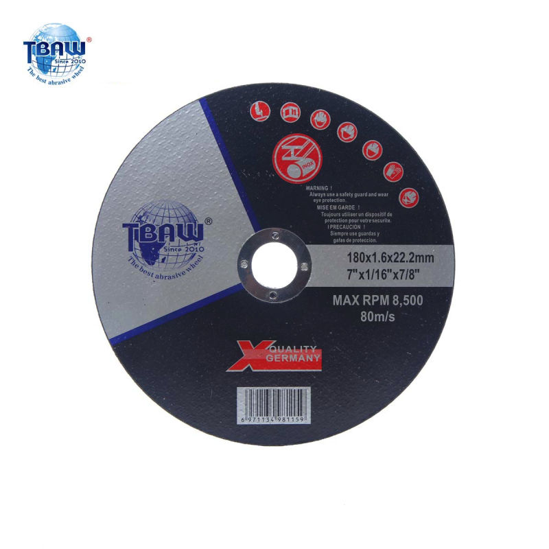 Free Sample 180X1.6X22.2mm Abrasive Cutting Discs Cutting Wheel for Stainless Steel