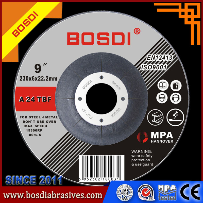 7" Inch Depressed Center Grinding Wheel for Metal and Inox, Grinding Disc