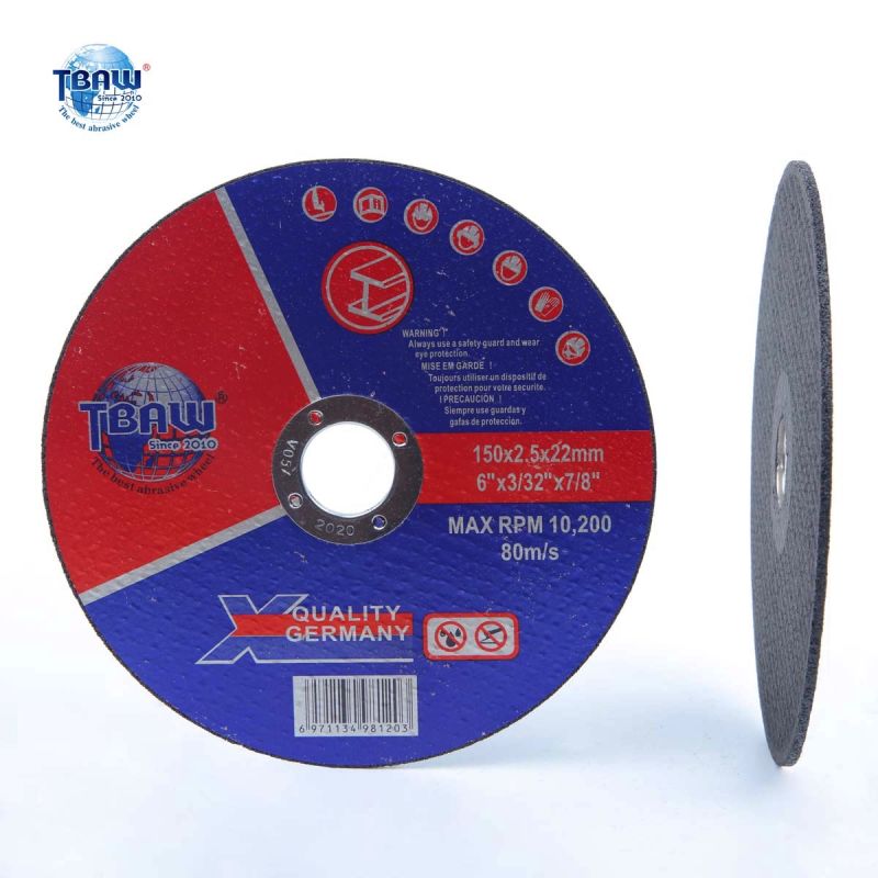 China Factory 150*2.5*22 mm T41 Abrasive Angle Grinder Cutting Discs for Metal Grinder