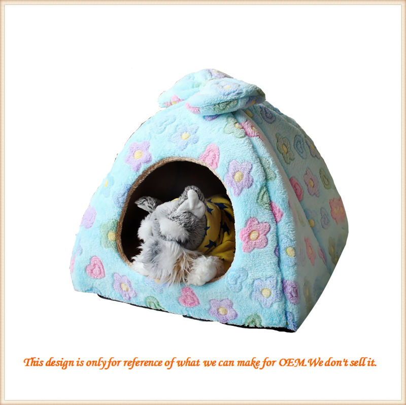 Hot Selling Tent Style Dog Bed Removable Pillow Inside Pet Beds