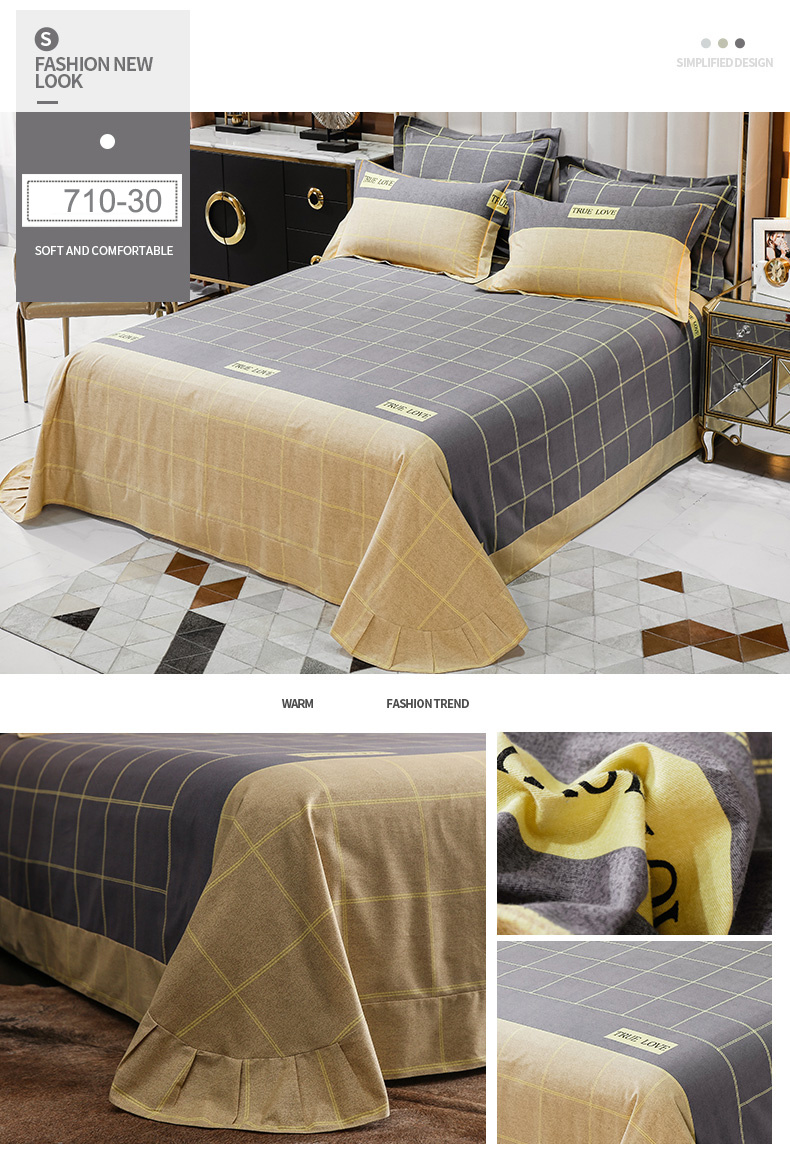 Hot Sale Bed Sheet Set Cheap Price Extra Soft for Cyan Printed Double Bed Linen