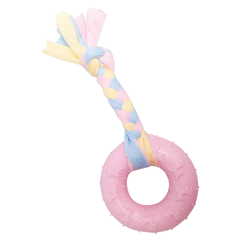 TPR Pet Chew Toy with Colorful Rope (Circle Shape)