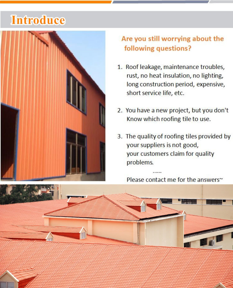 Heat Insulation PVC Roof Tiles for Prefab Houses