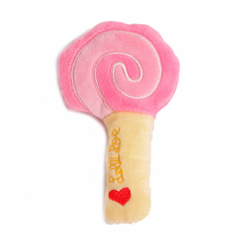 Puppies Bite Molar Tooth Cleaning Lollipop Shape Plush Toy For Pets