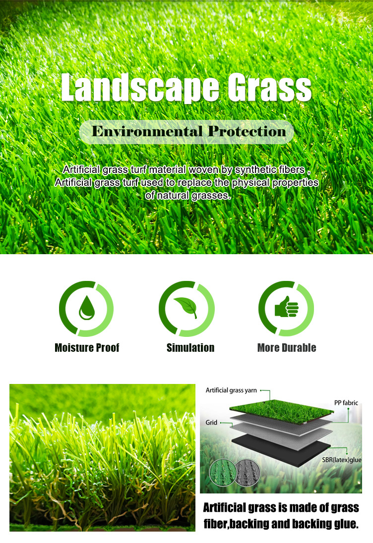 Synthetic Grass Artificial Snow Turf Landscaping Artificial Grass for Garden