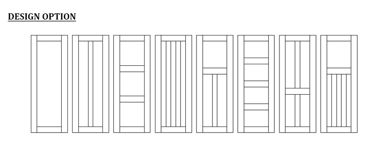 Internal Solid Wooden Door with Raised Panel for Bedroom