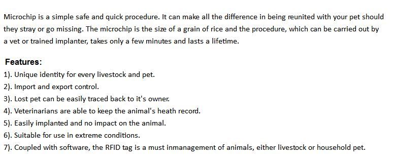 Em4305 Chip Microchip Transponder Fish Temperature RFID Microchip