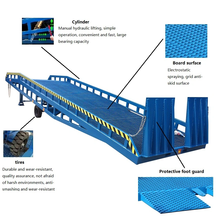 10ton Hydraulic Mobile Loading Ramp/Forklift Ramp/Yard Ramp for Forklift