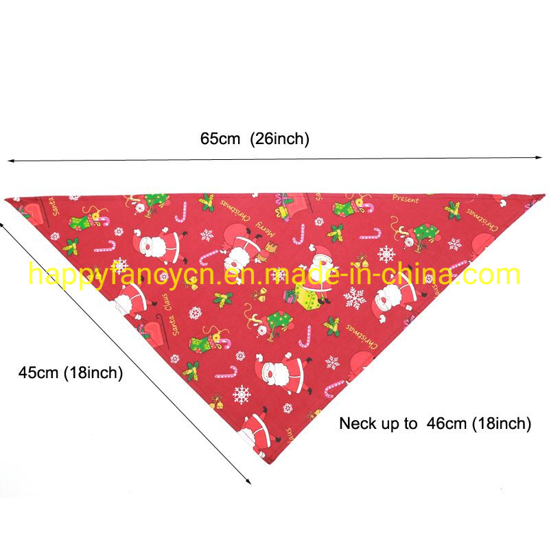 Printed Christmas Scarf for Pet Pet Accessories