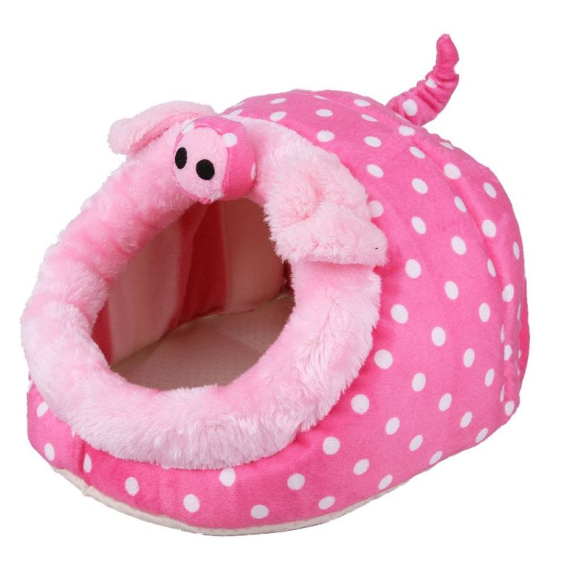 Plush Pig-Shaped House Bed for Hamster Mini Animal Nest