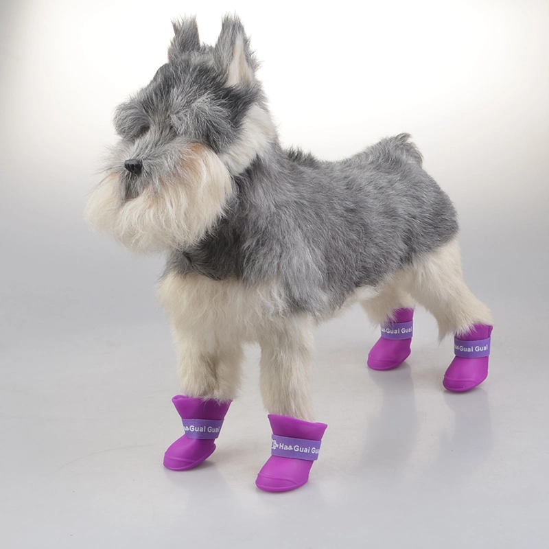 4PCS/Set Outdoor Pet Rain Boots Rubber Shoes Waterproof Summer Pets Waterproof Rain Shoes
