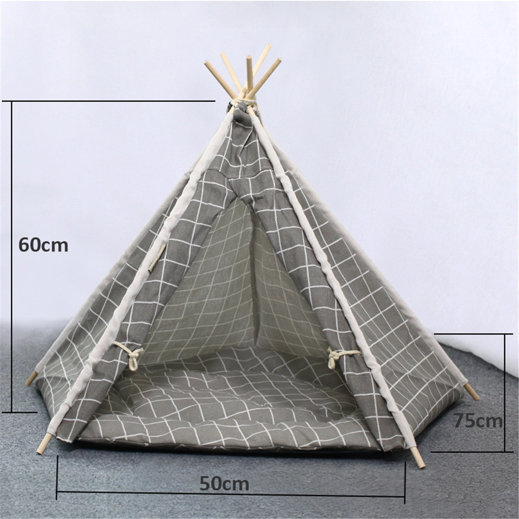 Pet Tent for Dogs Puppy Cat Bed Canvas Dog Cute House Pet Teepee