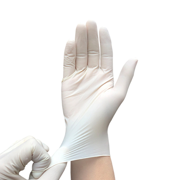 White Color Latex Gloves Disposable Exam Latex Gloves