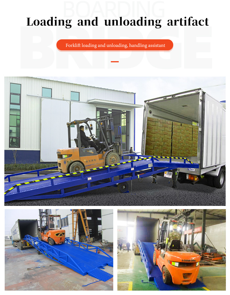 Automatic Adjustable Forklift Loading Ramp Hydraulic Dock Leveler Container Unloading Ramp Mobile Yard Ramp Dock Leveler