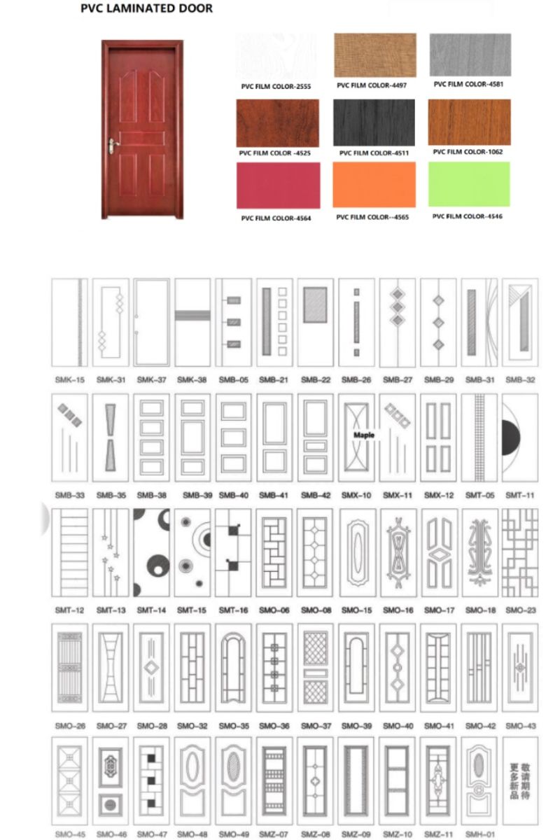 Eco-Friendly Soundproof Painting WPC Door for Bedroom