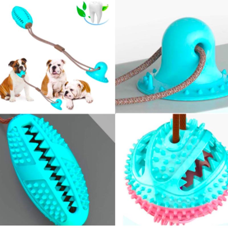 Silicon Suction Cup Tug Interactive Dog Ball Toy for Pet