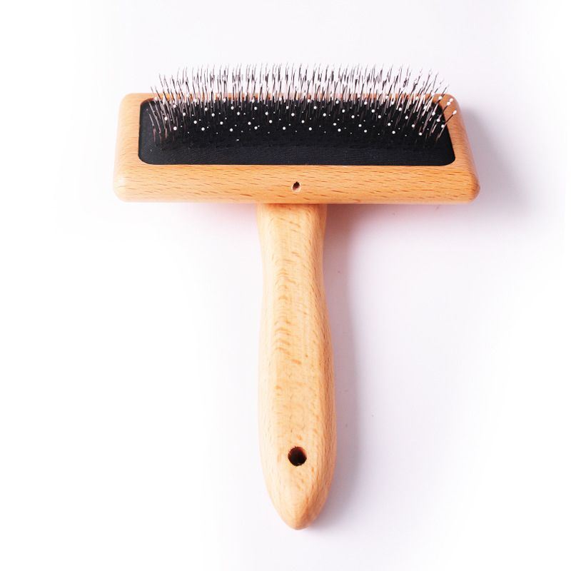 Double Sided Pin Bristle Bamboo Brush for Dogs & Cats Grooming Comb