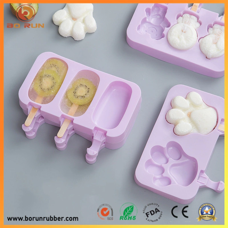 Food-Grade Silicone Ice-Lolly Molds for Making Cartoon Pattern-Shaped Ice-Lolly