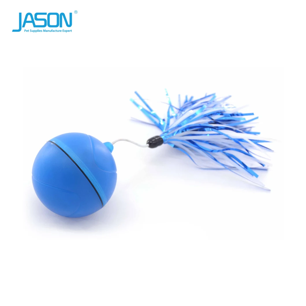 Wholesale Funny Game Cat Toy Ball LED Ball with Feather