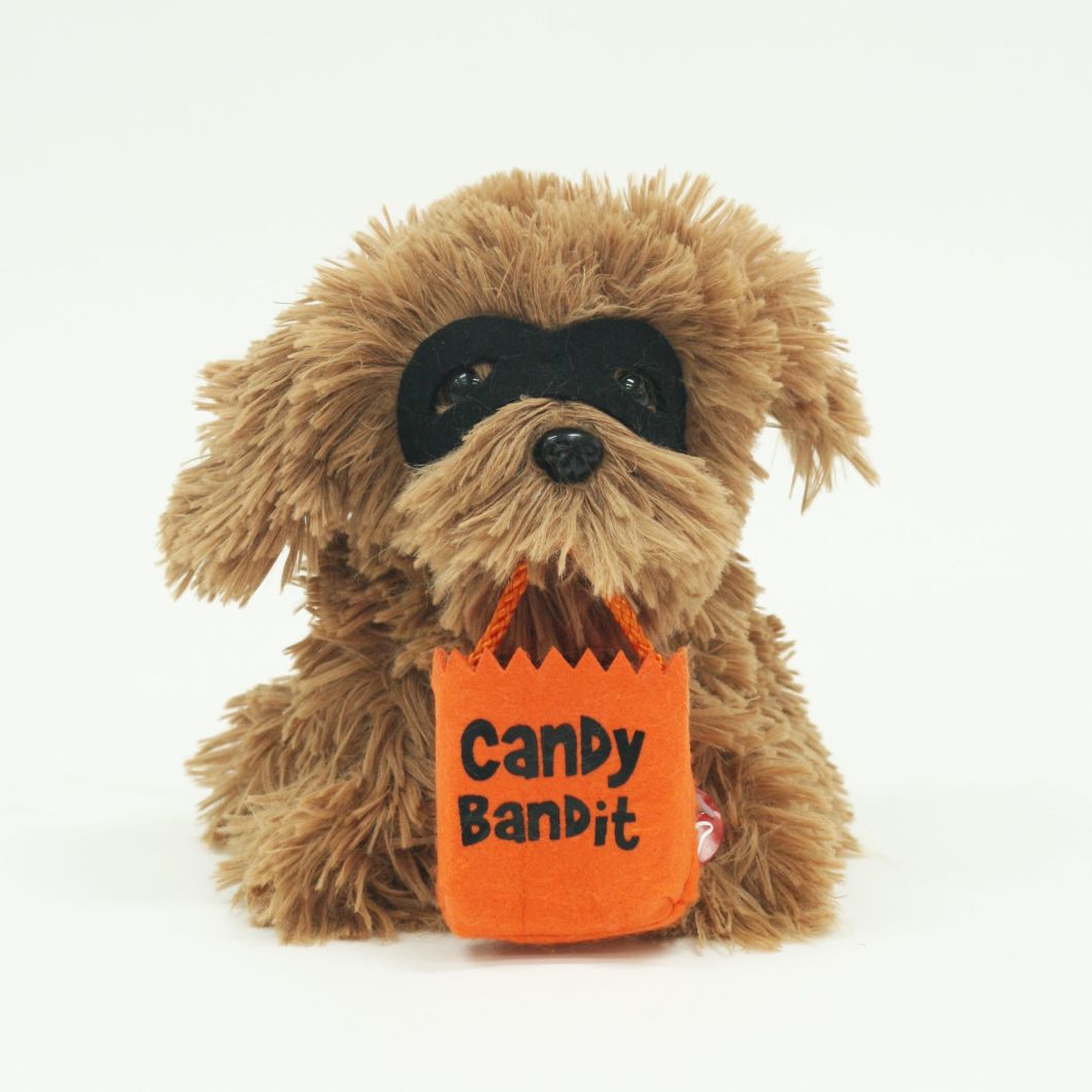 Fluffy Dog with Candy Basket Animal Cute Toys