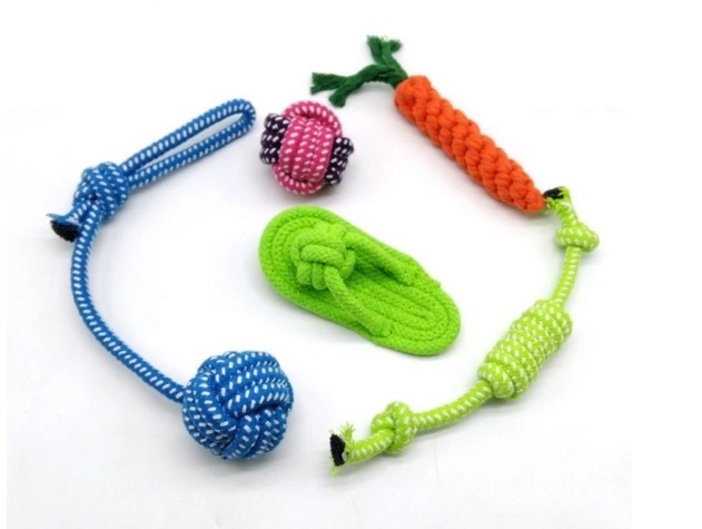 Cotton Knot Balls Durbale Rope Chew Toys Set for Dogs