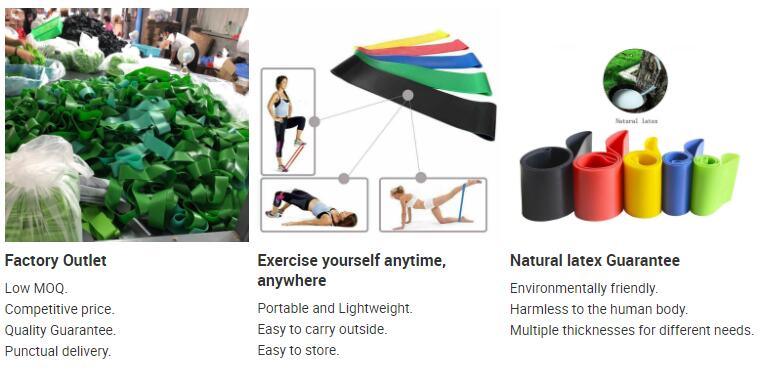 Natural Latex Eco-Friendly Exercise Resistance Bands for Home Gym