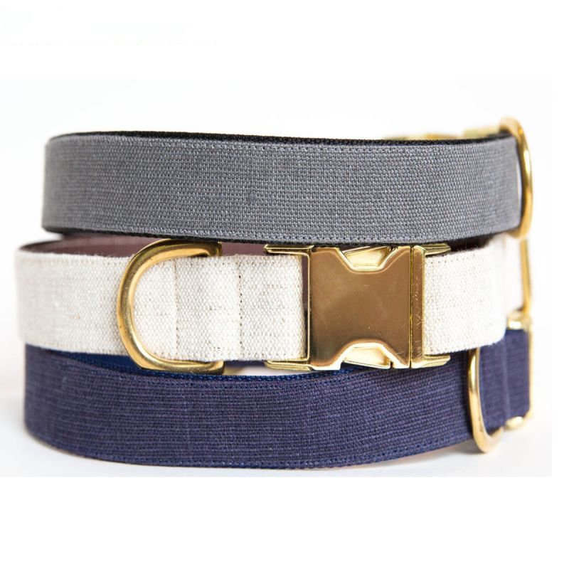 100% Natural Hemp Dog Collar with Metal Buckle for Pet Dogs