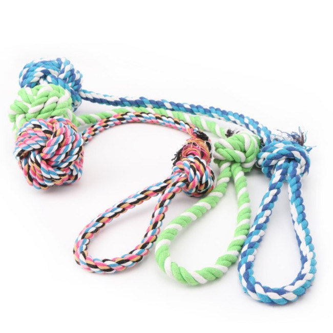 Pet Chew Cotton Ball Toy Dogs Cotton Rope Knot Ball Toy