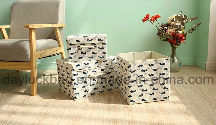 Collapsible Printing Cube Fabric Storage Box for Clothes Toy Organizer