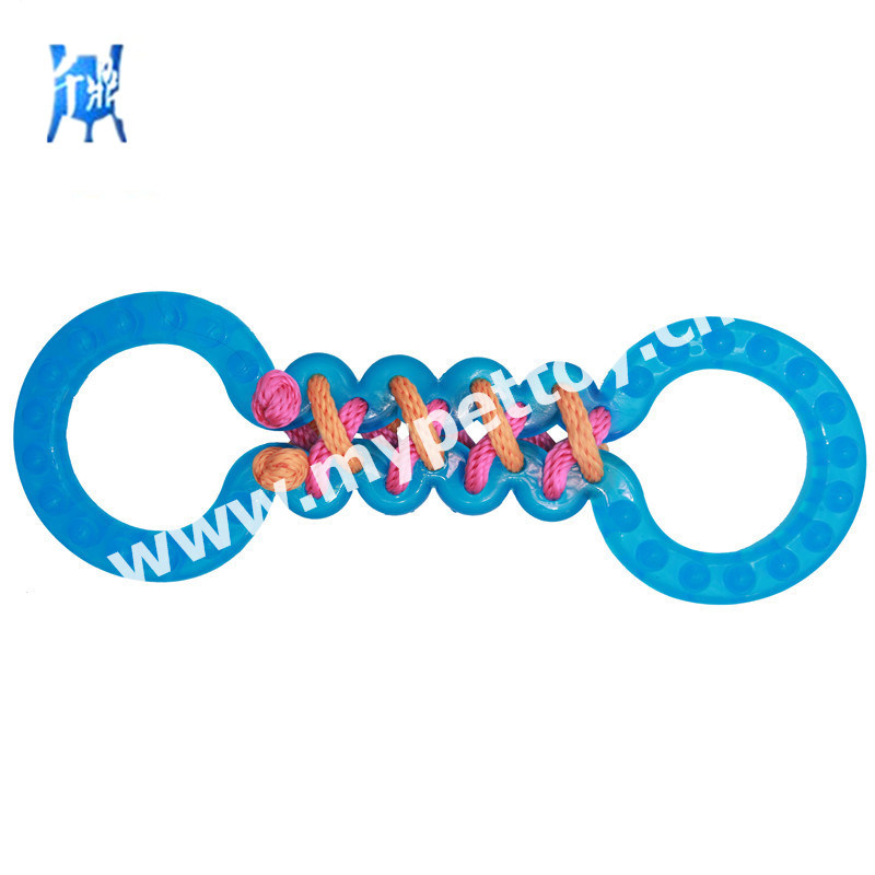 Rubber Knotted Toy Dog Rope Toy for Aggressive Dog Chew Chewers