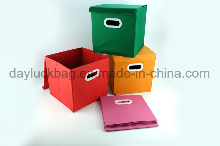 Home Collapsible Custom Non Woven Fabric Cube Storage Box for Shoe Toy