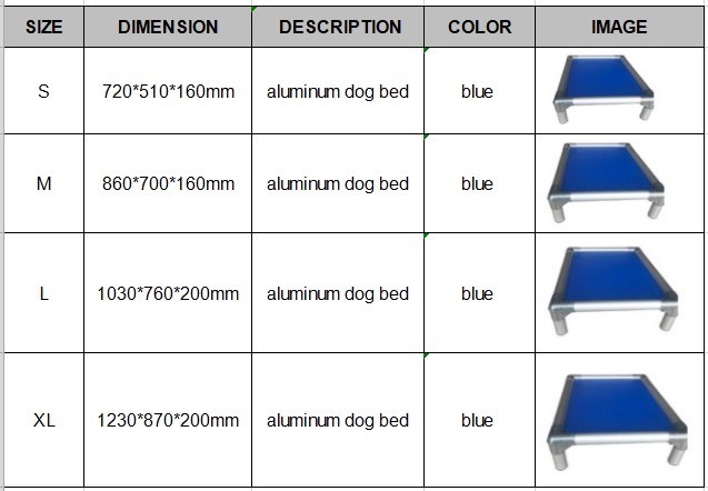 High Quality Big Animal Customized Aluminum Dog Bed
