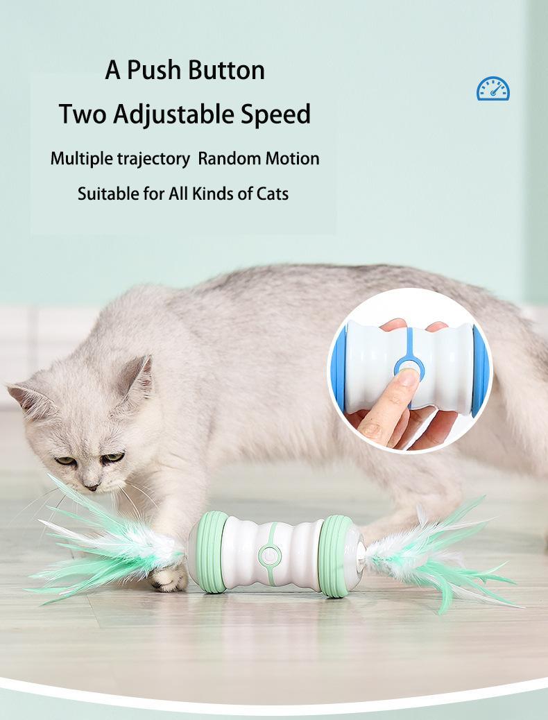 Pet Products Toy USB Roll Smart Toy Feather for Cats