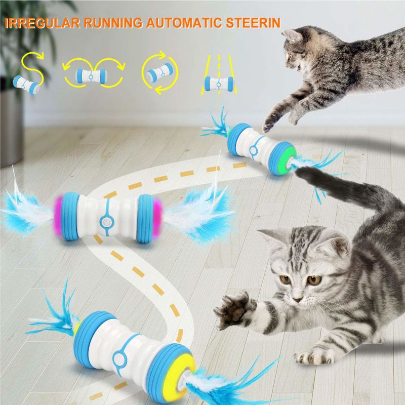 Pet Products Toy USB Roll Smart Toy Feather for Cats