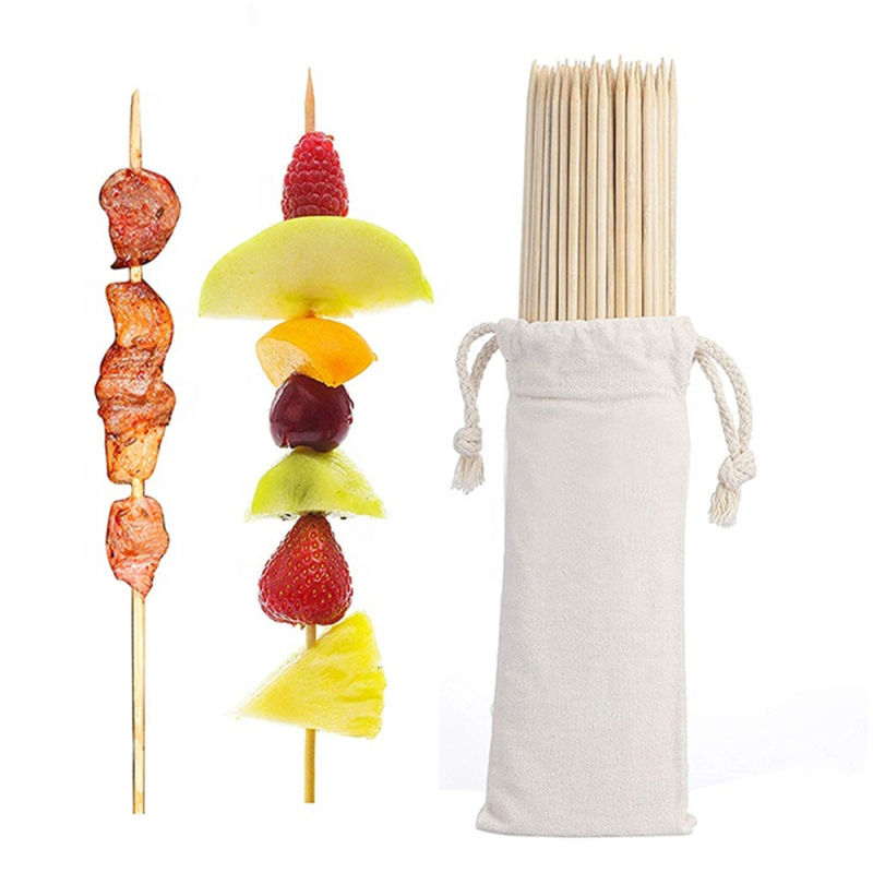 Factory Wholesale Natural Dried Bamboo BBQ Stick BBQ Skewer Stick Barbucue Bamboo Stick