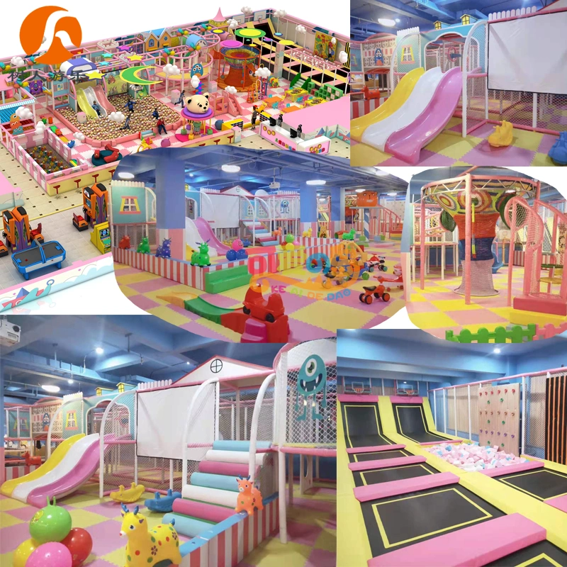 Customized Colorful Indoor Playground with Kids Slides and Electronic Toys