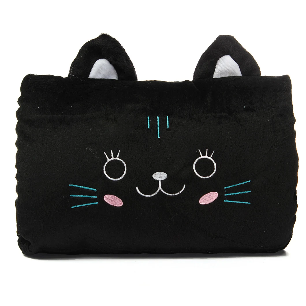 Black Kitten Designed Stuffed Hand Warming Pillow