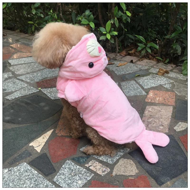 Pink Dolphins Cats and Dogs Transformed Into Dog Clothes Autumn and Winter New Pet Supplies