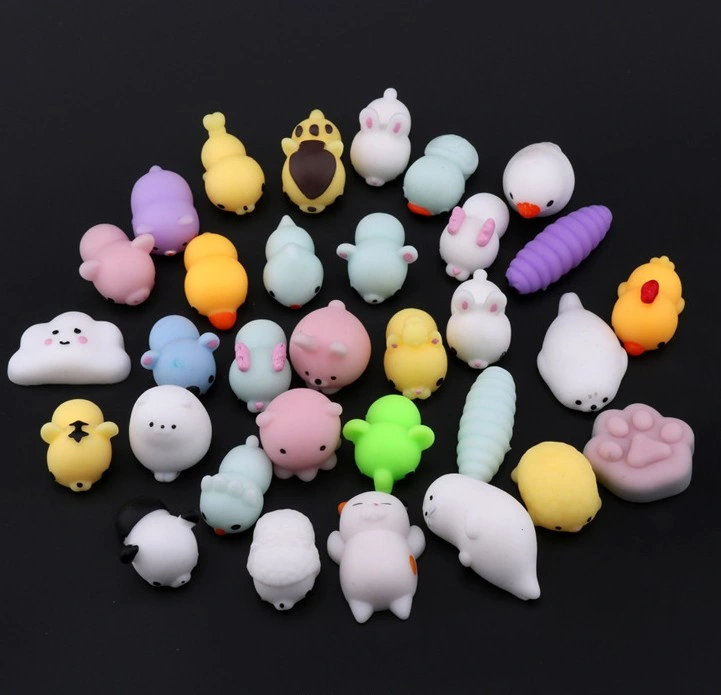 Squeeze-Lazy Cat Mini Animal Squishy 3D Kawaii Animals Eco-Friendly Soft Mochi Squeeze Squishy Cat Toys