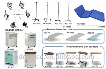 Chinese Manufacturer Manual Hospital Beds with IV Stand