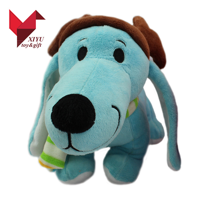 Realistic 30cm High Stuffed Customized Plush Dog Toy with Scarf